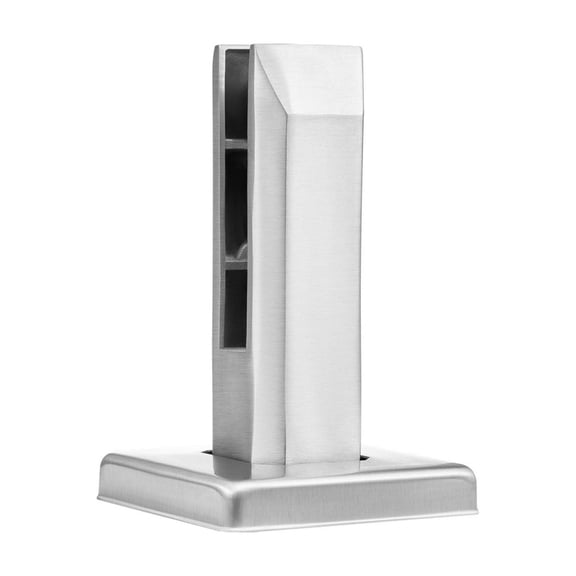 Glass Railing Brackets 10-Pack, 304 Stainless Steel Square Glass Clamps for 0.31-0.47" Tempered Glass, Balcony Stair Garden Railing Support, Silver