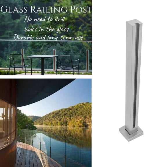 Glass Railing End Post Balustrade for Balcony Deck Stairs Without Glass Drilling
