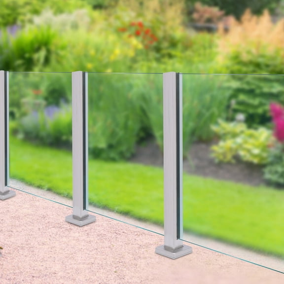 Glass Railing Mid Post,304 Stainless Steel Balustrade for Balcony Stairs 35.8