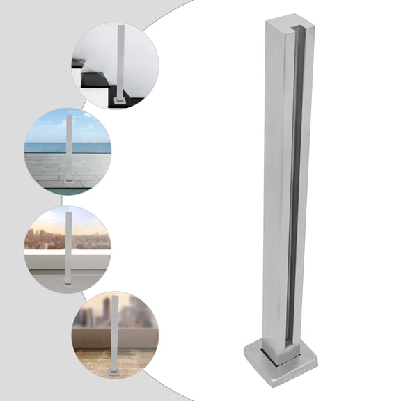 Glass Railing Post, 304 Stainless Steel Balustrade for Balustrade Balcony Deck Stairs, Cannot Add Handrail Version(25.6‘’/ 65cm, End Post)
