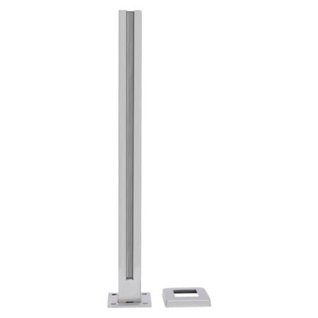 Glass Railing Post 35.8”/91cm,Mid Post Steel Balustrade for Balcony Deck Stairs