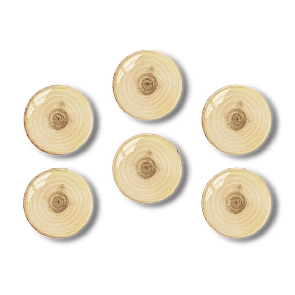 Glass Refrigerator Magnet 6Pcs Magnetic Fridge Sticker,Decor for Kitchen,Whiteboard,Cabinet,Arafed Wood Slice With Cross Section Of Tree Trunk