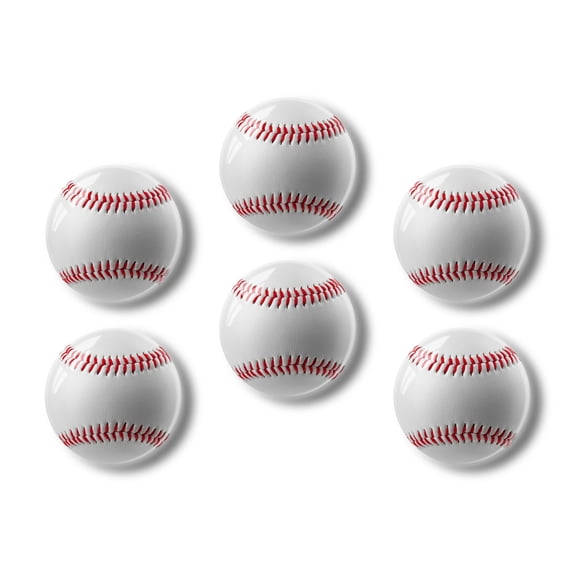 Glass Refrigerator Magnet 6Pcs Magnetic Fridge Sticker,Decor for Kitchen,Whiteboard,Cabinet,Baseball With Red Stitchs
