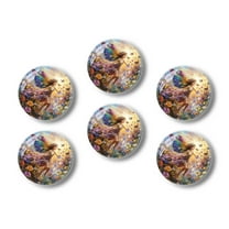 Glass Refrigerator Magnet 6Pcs Magnetic Fridge Sticker,Decor for Kitchen,Whiteboard,Cabinet,Beautiful Fairy With Colorful Wings