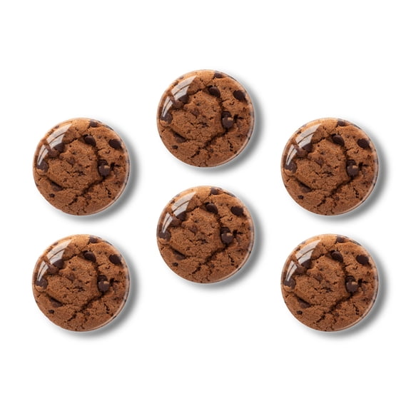 Glass Refrigerator Magnet 6Pcs Magnetic Fridge Sticker,Decor for Kitchen,Whiteboard,Cabinet,Close-Up Of Chocolate Chip Cookie