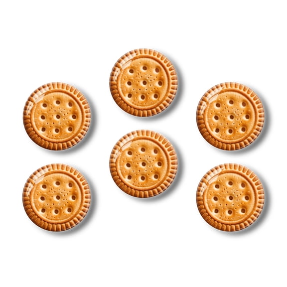 Glass Refrigerator Magnet 6Pcs Magnetic Fridge Sticker,Decor for Kitchen,Whiteboard,Cabinet,Cookie With Holes In The Center