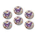 thumbnail image 1 of Glass Refrigerator Magnet 6Pcs Magnetic Fridge Sticker,Decor for Kitchen,Whiteboard,Cabinet,Mandala With Purple Butterfly, 1 of 5