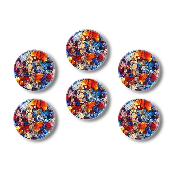 Glass Refrigerator Magnet 6Pcs Magnetic Fridge Sticker,Decor for Kitchen,Whiteboard,Cabinet,Sea Like Lovely Ocean Corals Seamless Pattern