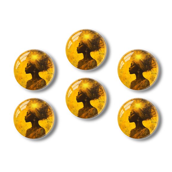Glass Refrigerator Magnet 6Pcs Magnetic Fridge Sticker,Decor for Kitchen,Whiteboard,Cabinet,Woman Enveloped In Dream Like Haze