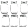 thumbnail image 1 of Glass Regular Mouth Mason Jars, 16 oz Clear Glass Jars with Silver Metal Lids 6 PACK), 1 of 4