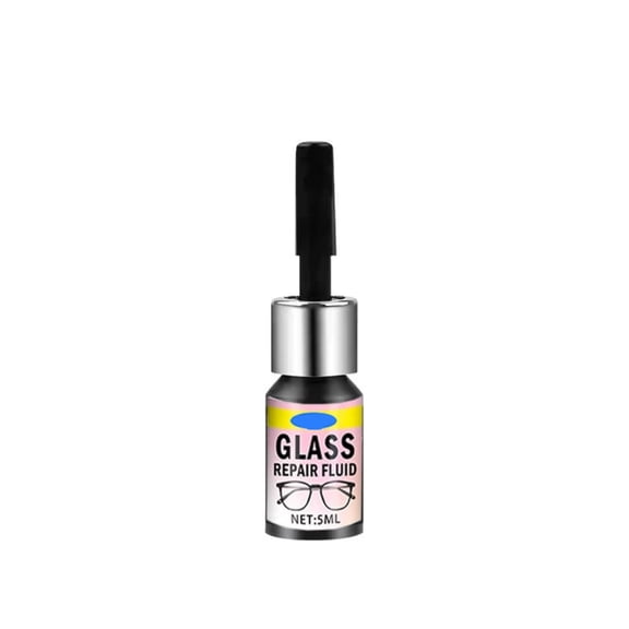 Glass Repair Fluid Kit 0.17 oz Fixes Cracks and Chips on Eyeglasses Watches Windows, Fast Acting Transparent Formula for DIY Lens and Windshield Repair