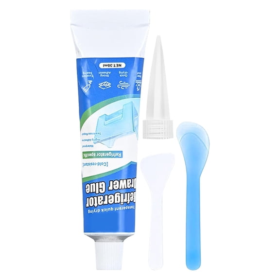 Glass Repair Glue, Plastic Adhesive, 30ML Heavy-Duty Sealant, Low Temperature Resistant Waterproof Glue, Strong Bonding Adhesive for Fixing Cracked Refrigerator and Freezer Drawers,Light blue