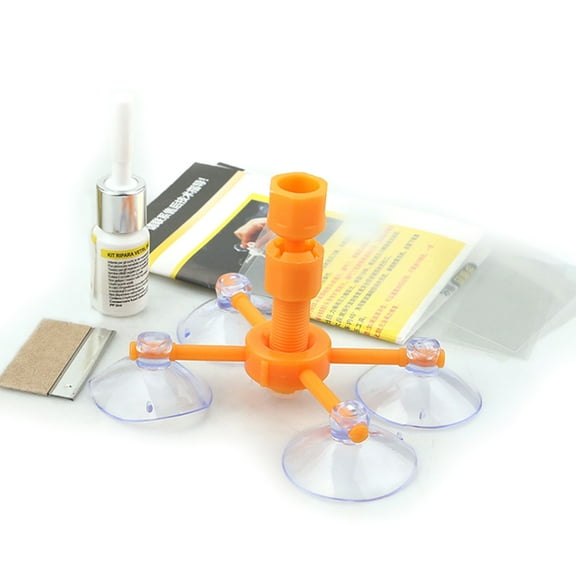 Glass Repair Set Windscreen Repair Set Quick Fixing Windshield Chip Repair Set with Suction Cup to Repair Scratch