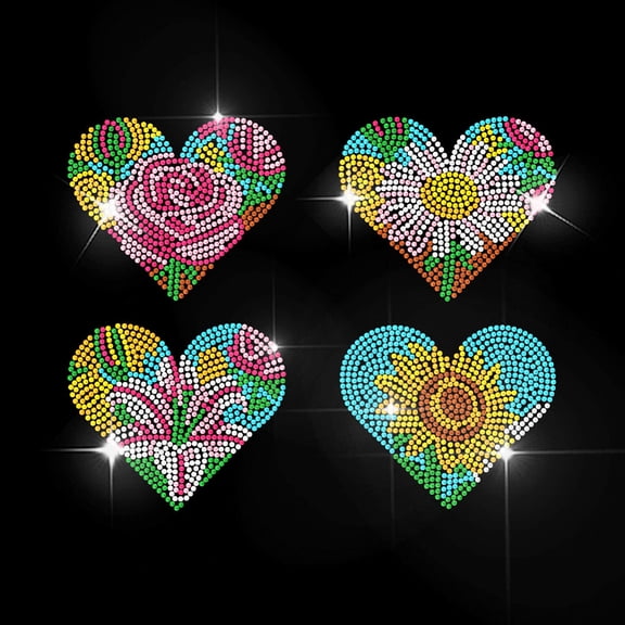 Glass Rhinestone Hotfix Rhinestone Mixed Color Mixed Color Flower 297x210mm