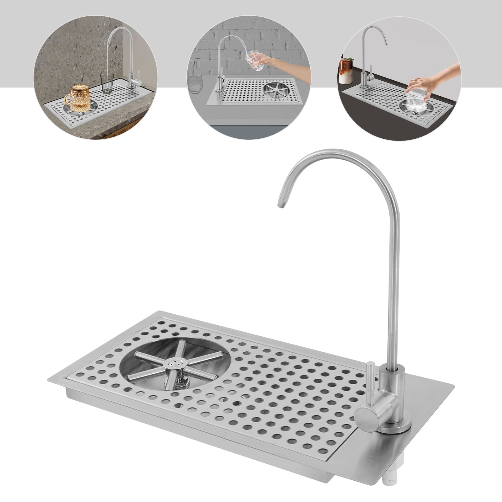Glass Rinser Cup Washer, Commercial 304 Stainless Steel Pitcher Rinser ...