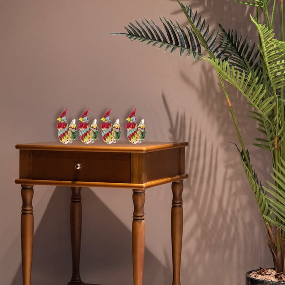 PENIKOKO Hand Blown Glass Rooster Figurines, Colorful Miniature Decorative Art for Desktop, Kitchen & Home Display
