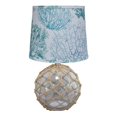 thumbnail image 1 of Glass Rope Globe Table Lamp with Aqua Coral Shade, 1 of 1