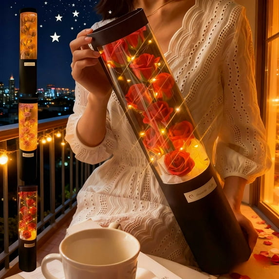 Glass Rose Artificial Flowers, Valentines Day Rose Eternal Rose Gift, Eternal Rose in Glass Dome Gifts for Birthday Mothers Day Christmas, by UKHBMC