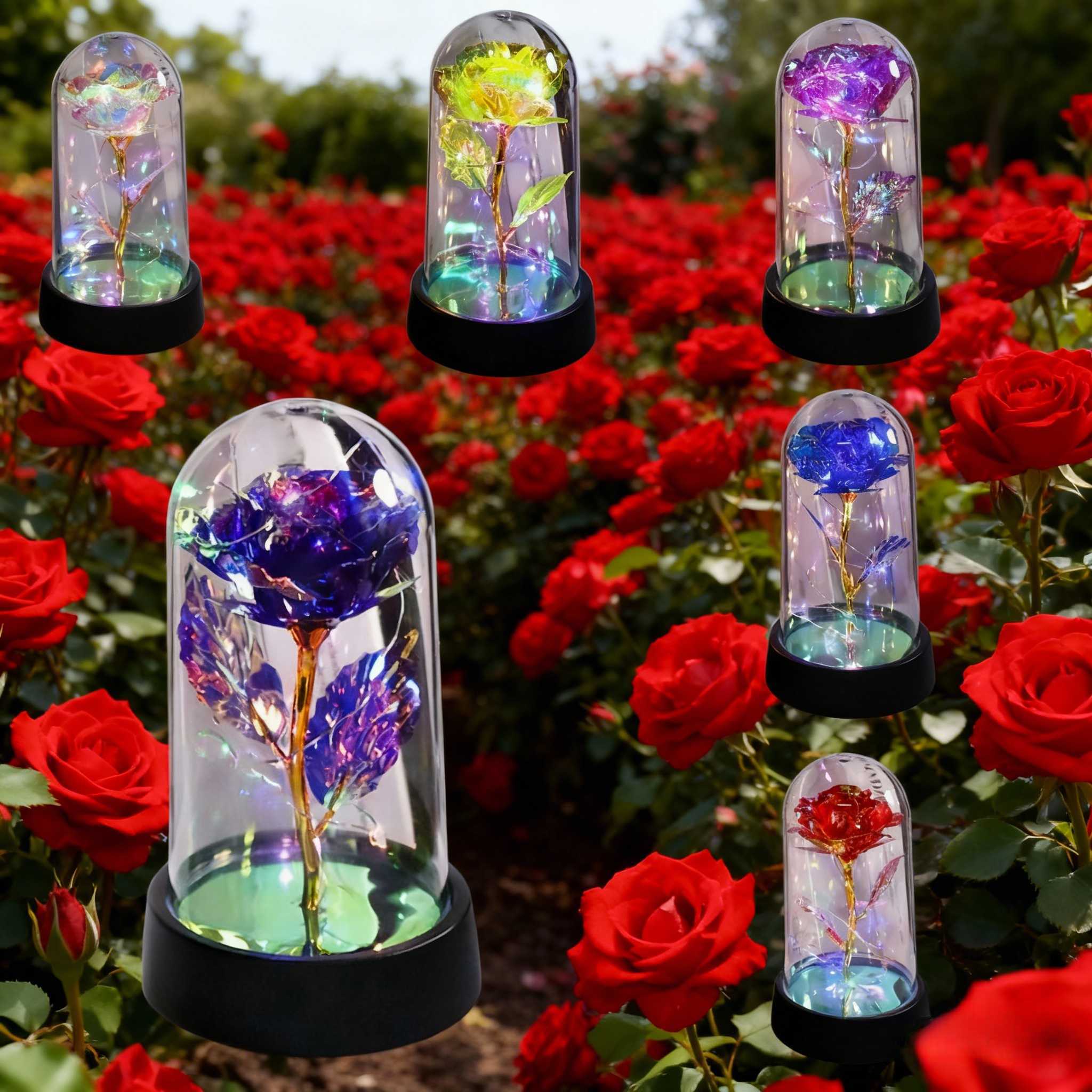 Glass Rose Artificial Flowers, Valentines Day Rose Eternal Rose Gift ...