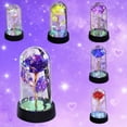 thumbnail image 1 of Glass Rose Artificial Flowers, Valentines Day Rose Eternal Rose Gift, Eternal Rose in Glass Dome Gifts for Birthday Mothers Day Christmas, by UKHBMC, 1 of 7