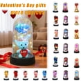 thumbnail image 1 of Glass Rose in Glass Dome with Teddy Bear,Eternal Roses - Valentines Day Gifts for Her with LED Light Decoration,Gifts for Women,Wife,Mom,Grandma as Anniversary Christmas(Blue), 1 of 8