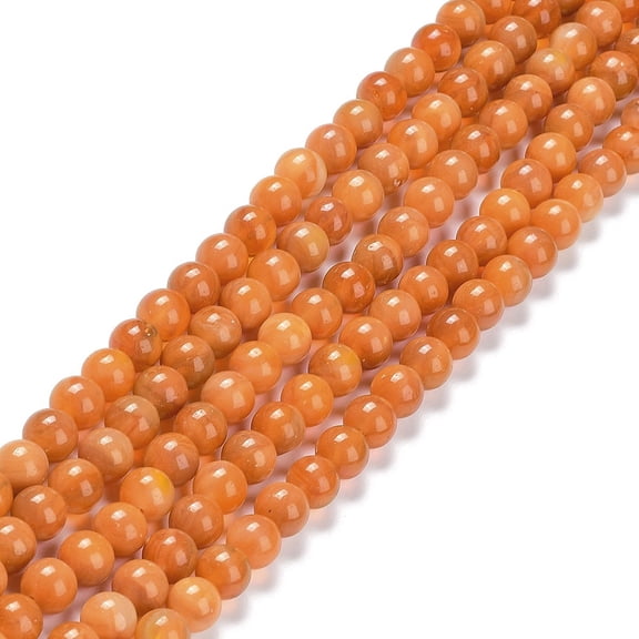 Glass Round Beads Strands Imitation Stones Round Dark Orange 8~8.5x8mm Hole: 1mm about 46~52pcs/strand 14.17''~15.35''(36~39cm) 1strand
