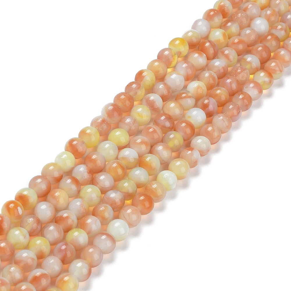 Glass Round Beads Strands Imitation Stones Round Sandy Brown 8~8.5x8mm Hole: 1mm about 46~52pcs/strand 14.17''~15.35''(36~39cm)