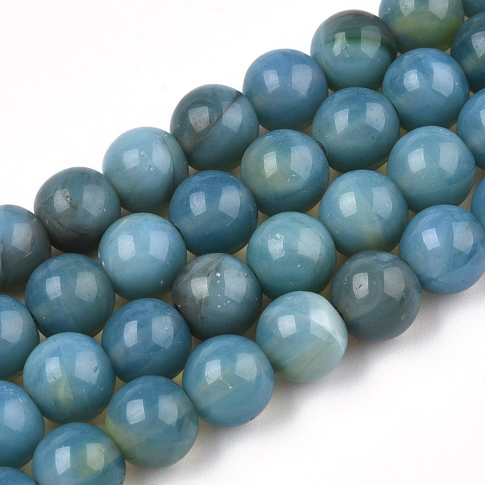 Glass Round Beads Strands Imitation Stones Round Steel Blue 8~8.5x8mm Hole: 1mm about 46~52pcs/strand 14.17''~15.35''(36~39cm)