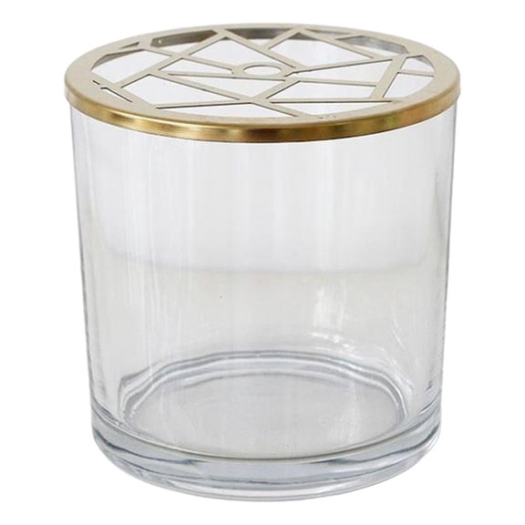 Glass Round Flower Vase, Clear Container for Fresh Cut , Centerpiece Flower Arrangement Wedding Home Office Decoration - Irregular Lid 12cm
