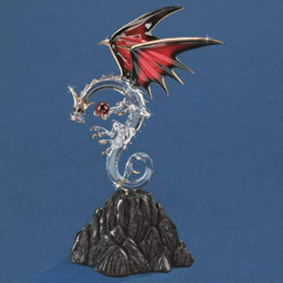 Glass Ruby Crystal Dragon Figurine