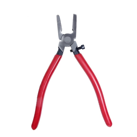 Glass Running Pliers, 8 In / 210 mm Pliers for Stained Glass, Metal Structure with Flat Jaws, Adjustable Screw, Plastic Anti-Slip Grip, Heavy Duty Glass Breaking Pliers for DIY Glass Projects, Mosaic