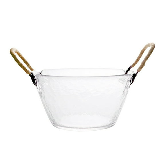 MEIBUTYUP Clear Fruit Storage Bowl Salad Bowl Glass Transparent 1Pack