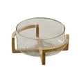 thumbnail image 1 of Glass Salad Bowl with Wooden Stand, Cereal Bowls Mixing Bowls Fruit Snack Serving Plate for Salad Candy Fruit(23*12.5Cm), 1 of 6