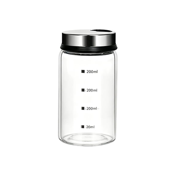 Glass Salt and Pepper Shakers with Adjustable Pour Holes and Rotating Lids, Clear Spice Dispensers Seasoning Jars for Kitchen, BBQ, Camping, Restaurant, and Farmhouse Table Use 200ML