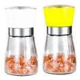 thumbnail image 1 of Glass Salt and Pepper Shakers- Moisture Proof Salt Shaker with Plastic Lid - Refillable Spice Dispenser for Kitchen or Travel - Cute Seasoning Shakers Container, 1 of 5