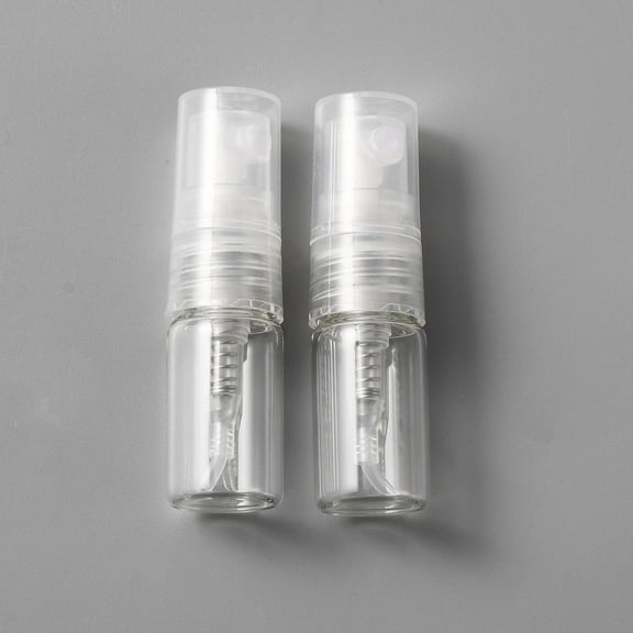 Glass Sample Perfume Spray Bottles with Plastic Cap Travel Fine Mist Atomizer Refillable Bottle Column Clear 1.4x5cm Capacity: 2ml(0.07fl. oz)