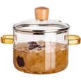 thumbnail image 1 of Glass Saucepan, 1.5L/54OZ Heat-resistant Glass Cooking Pot, Glass Stovetop Pot and Pan with Lid, Glass Cookware Set Cooktop Safe for Pasta Noodle, Soup, Milk, Baby Food (1500ML/54OZ), 1 of 7