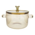 thumbnail image 1 of Glass Saucepan Clear Cooking Pot Soup Pot Heating Dual Handles Gold, 1 of 5