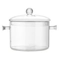 thumbnail image 1 of Glass Saucepan with Cover, Glass Cooking Pot - Heat Resistant Borosilicate Glass Cookware Stovetop Pot for Pasta, Noodle, Soup, Milk, Clear Simmer Pot with Lid for Home Fragrance, 1 of 9