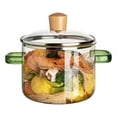 thumbnail image 1 of Glass Saucepan with Lid, Heat-Resistant Borosilicate Glass Simmer Pot, Durable Transparent Cooking Pot for Soup, Pasta, Noodles, Baby Food, Clear Glass Cookware Set for Stovetop, 1 of 3