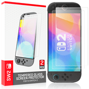 BRHE Screen Protector for Nintendo Switch 2,Tempered Glass Screen Protector 2 Piece,Case 9H Hardness/Anti-Scratch/Shatterproof/Ultra Clear 2025 Switch 2 Console Accessories