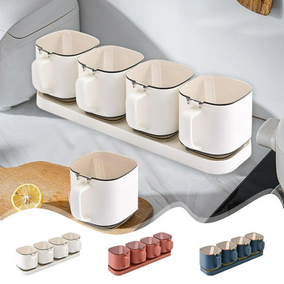 Glass Seasoning Jar Shaker Kitchen Spice Bottle Oil Pot with Spoon Non-Stick & Dishwasher Safe for Easy Cleaning for Home Cooks & Professional Chefs Akmoler