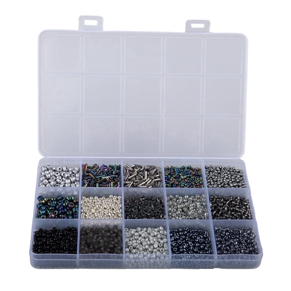 Glass Seed Beads - Black Ombre Mix