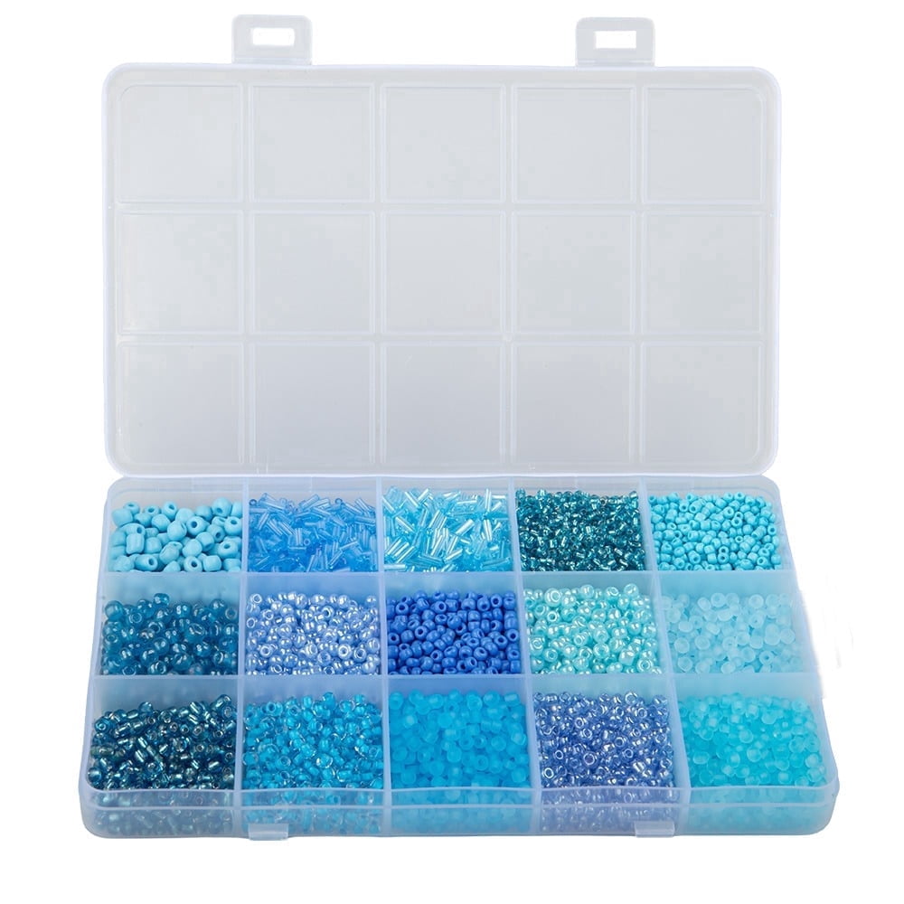 Glass Seed Beads - Blue Ombre Mix