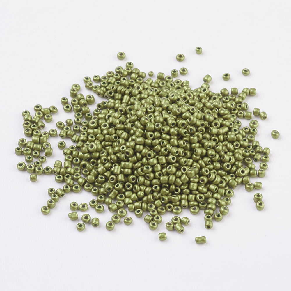 Glass Seed Beads Dyed Colors Round Olive Size: about 2mm in diameter hole:1mm