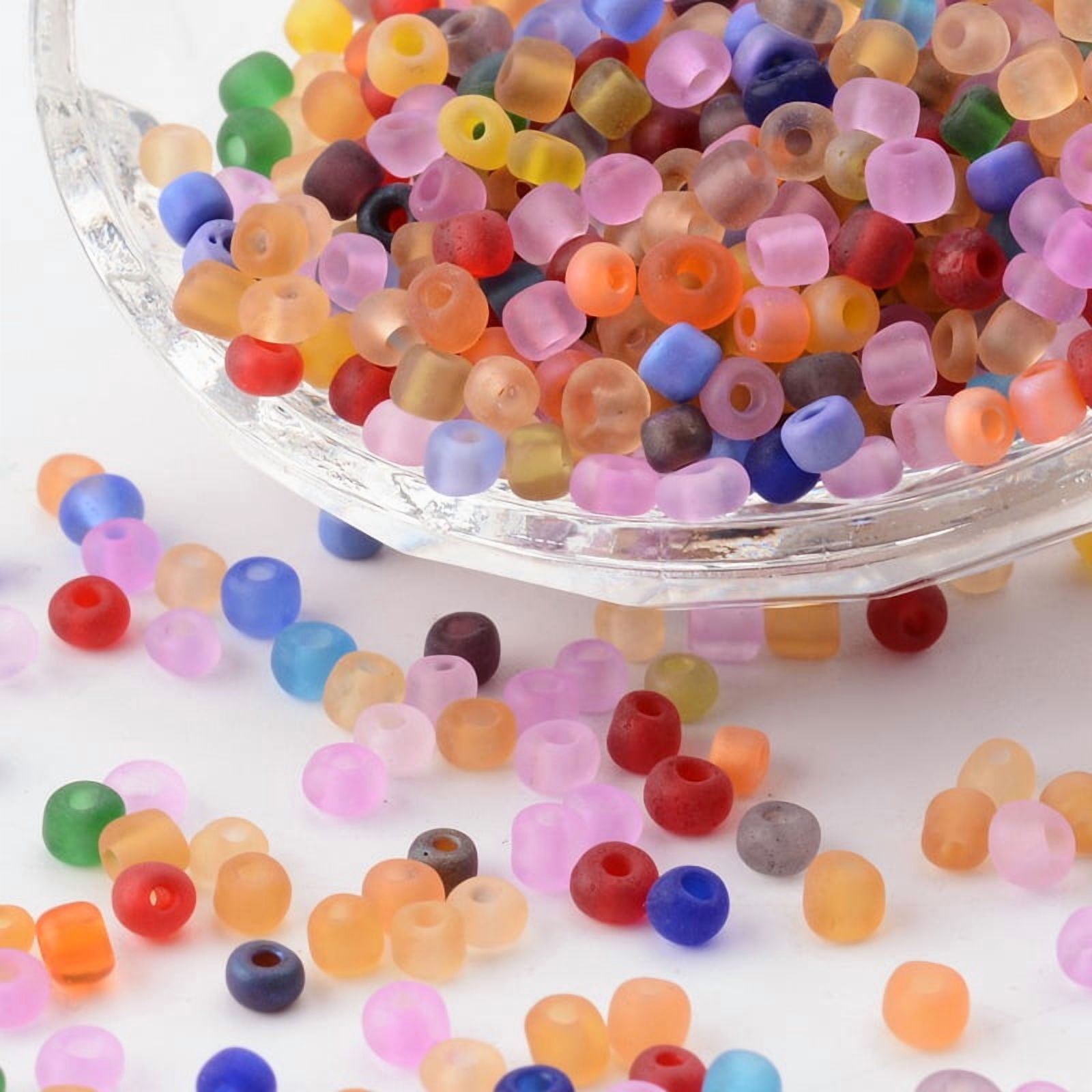 Glass Seed Beads Frosted Colors Round Mixed Color 4mm Hole: 1~1.5mm about 4500pcs/pound