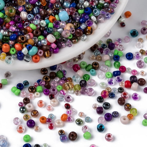 Glass Seed Beads Mixed Shape and Mixed Size Colorful 2~6x2~5x2~5mm Hole: 1mm 24000pcs/500g