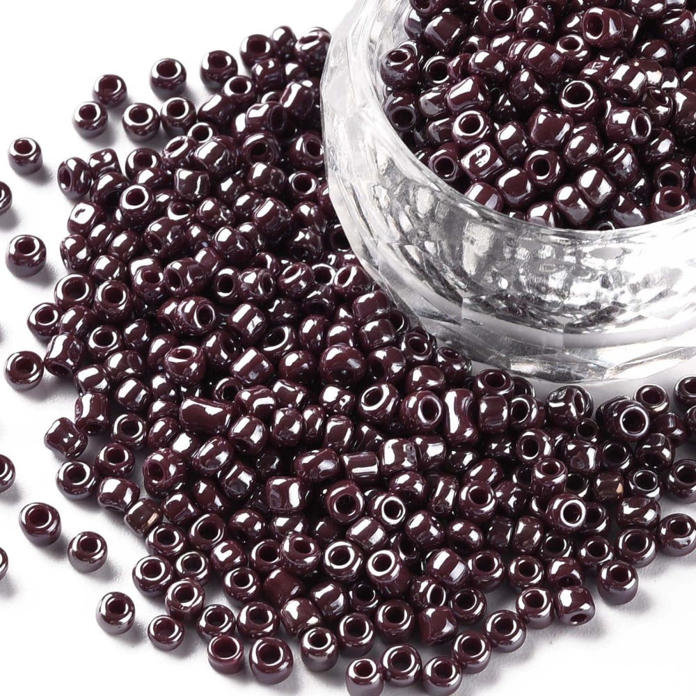 Glass Seed Beads Opaque Colors Lustered Round Indian Red 3mm Hole: 1mm about 10000pcs/pound