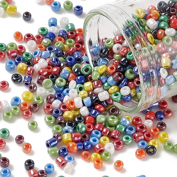 Glass Seed Beads Opaque Colors Lustered Round Mixed Color 2mm Hole: 1mm about 30000pcs/pound