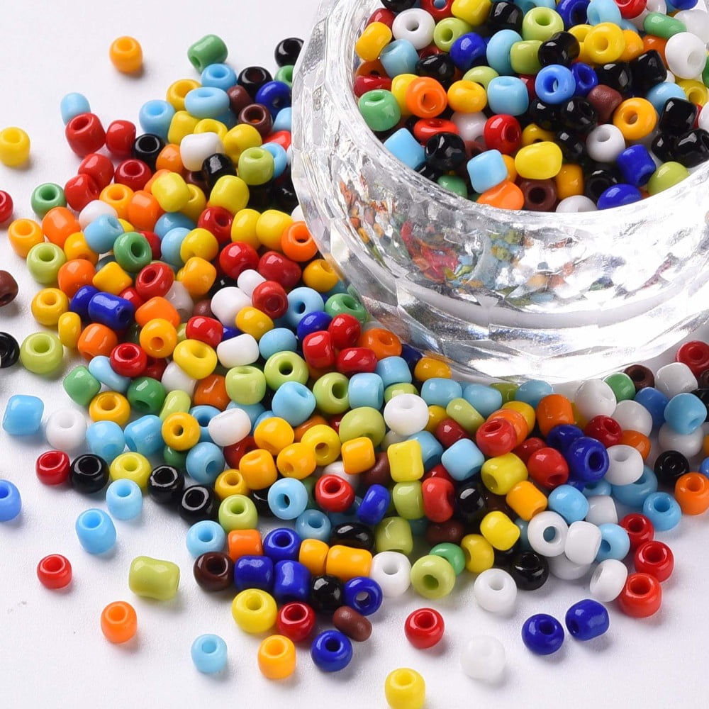 Glass Seed Beads Opaque Colours Seed Small Craft Beads for DIY Jewelry Making Round Mixed color 3mm Hole:1mm 10000pcs/pound